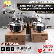 SUPRA soup pot with stainless STEEL lid 28/32/36 40cm STAINLESS STEEL SUS430 / pot set for cooking, 