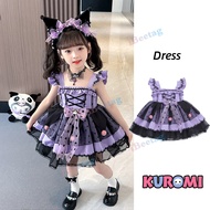 Sanrio Kuromi ชุดเจ้าหญิงโลลิต้าชุดปาร์ตี้ฮาโลวีนสำหรับเด็กผู้หญิงชุดชุดคอสเพลย์ของขวัญวันเกิด Tutu