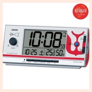 Seiko clock, alarm clock, character, Ultraman RAIDEN, PYXIS, radio wave, digital, loud volume, black, 77×167×57mm CQ165S.