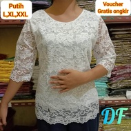SHOOPI ATASAN BLUS SEMI PRANCIS/ BLUS SEMI BROKAT WANITA/KEBAYA BROKAT BAJU KEKINIAN CANTIK TERBARU 