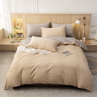 100% Cotton Simple Plain Bedding Set 3Pcs 1 Duvet Cover with Zipper 2 Pillow CasesEasy Care1 and 2 P