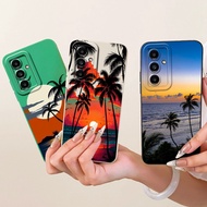 For Samsung Galaxy F13 Case SM-E135F Luxury Coconut Tree Painted Soft Silicone Shockproof Cover For 