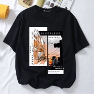 POPCLOSET xs-3xl sleepless society tshirt man woman t shirt women man cotton streetwear baju perempu