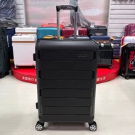 KANGOL 袋鼠 時尚大方 輕量耐磨 PP行李箱 雙格層箱體可擴充 滑順飛機輪（黑色）24吋中箱 最新到貨