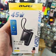 AWEI（用維）02PD 雙向快充自帶線行動電源