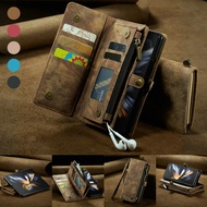 New CaseMe 2026 Z Fold 4 Case For Galaxy Z Fold 4 Zipper 5 Card Slots Cash Purse Wallet Flip Case Fo