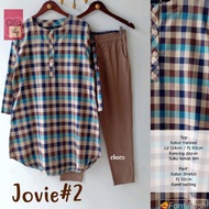 New jovie #2 set Setelan Celana Wanita baju kerja modis motif kotak