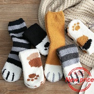 Women Winter Warm Fluffy Socks Cute Animal Claw Cat Footprint Sleep Socks Fuzzy Female Socks R9b9