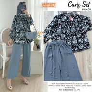 Vanis set by morist berlabel | setelan celana motif bunga by morist