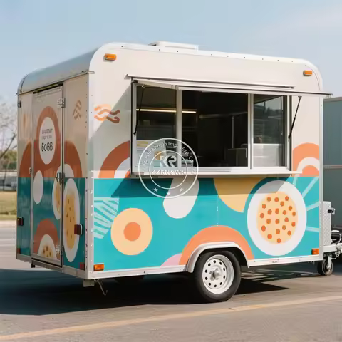 Mobile Kitchen Ice Cream Bakery Trailer Fast Food Traile Street Restaurant Street Food Truck With Fu