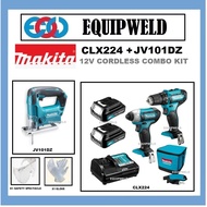 Makita 12V COMBO CLX224 (TD110D Cordless Impact Drill + DF333D Cordless Compact Drill) + JV101DZ Cordless Jigsaw + FOC