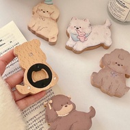 Yuan Hibiscus Bamboo Wood Cartoon Cute Solid Wood Magnetic Bottle Opener Household Wine Whole Wood C