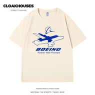 Fashion Company BOEING Merchandise Printed Short Sleeve Summer Men Women New Style Aviation Airplane