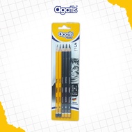 AGATIS Sketch Pencil set of 5 [Prime Series] Drawing Pencil Gradient Pencil 7B, 8B, 9B, Regular and 