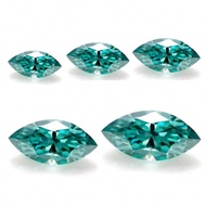 1ct 5x10mm Bán buôn VVS1 Độ trong suốt Màu xanh lá cây/xanh lam Moissanite cắt hình bầu dục, 1 cái/2