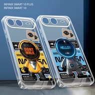 Softcase hp for Infinix Smart 10 plus Latest 2025 Clear Glossy Astronaut Phone Case - YM11