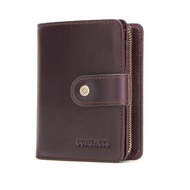 กระเป๋าสตางค์วินเทจของผู้ชาย RFID หนังของแท้คอนแทคท์ Dompet Pengait ขนาดเล็กคุณภาพสูงคลิปเงินซองใส่บ