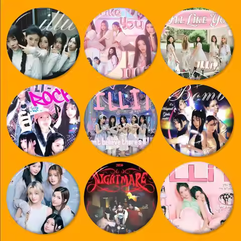 Popular K-pop Group I-Illit Anime Brooches Cute Cartoon Badge Jacket Jeans Lapel Pin Gift Accessorie