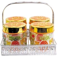 Portable Seasoning Jar Candy Snack Storage Jar Glass Storage Jar Storage Jar Tray Storage Jar Family