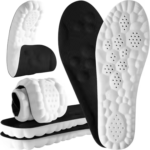 4D Cloud Insoles for Men Women Shock Absorption Inserts Soft Memory Foam Insoles for Shoes Boots Sne
