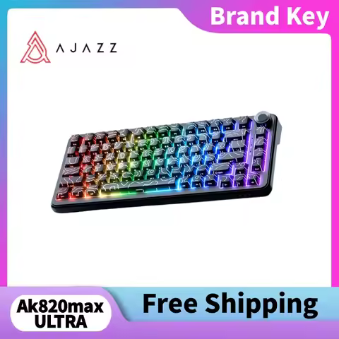 Ajazz AK820Max Ultra Magnetic Switch Gaming Keyboard Wired/Wireless/BluetoothHot Swap Macros Define 