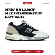 New Balance 991x Sneakersnstuff Navy White 100% Original Sneakers Casual Men Women Shoes Ori Shoes Men Shoes Women Running Shoes New Balance Original