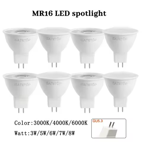 10PCS MR16 LED Spotlight Bulb GU5.3 Lampada AC 110V 220V 12V Bulbs Spot Light Replace The 50W Haloge