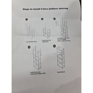 4 AND 5 TIER BOLDLESS RACK/400KG HIGH QUALITY BOLTLESS RACK SELF STORAGE RACK/RAK BESI SERBAGUNA /RAK DAPUR.