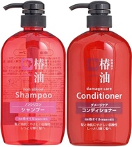 แชมพูและครีมนวดน้ำมันม้า สูตรผสมน้ำมันดอกTsubaki (camellia oil) Kumano horse oil Tsubaki Non silicon shampoo &amp; conditioner 600ml