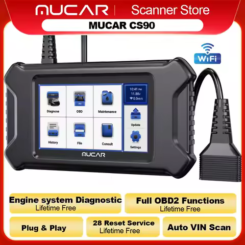 MUCAR CS90 OBD2 Diagnostic Tool Auto obd 2 Scanner Scan Tool 28 Reset Maintenance Service Lifetime U