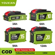 YOUXIAN 21700 Battery 21V 3Ah/6Ah/9Ah  Bateri Drill  Grass Cutter  wrench battery  Lithium battery u