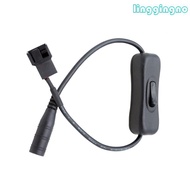 RR DC5521 to 4Pin PC Case Fan Adapter Cable with Power Control Button 310mm Length