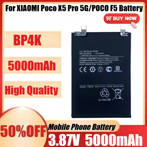 New Battery BP4K For XIAOMI Poco X5 Pro 5G/for REDMI Note 12 Pro/Poco F5 /for Redmi Note12 Turbo Bat