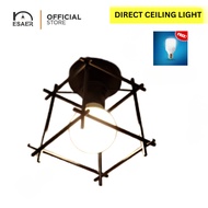 Esaer Direct Ceiling Light Black Flush Mount E27 Base Socket