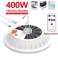 【Ready  stock】 400W 200W Rechargeable LED Bulb Lamp Remote Control Solar Charge 120/60 lamp beads Po