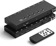 Y.D.F 8K@60Hz HDMI Switcher 4 in 1 Out Aluminum with Audio Output Support 4K@120Hz HDR10+ HDCP 2.3 H