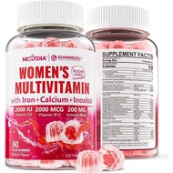 Methylated Multivitamin for Women Gummies, Calcium, D3 K2, Methylfolate & B12, Inositol, Daily Vitam