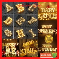 LED Night Lamp Light Alphabet / LED English Letter Alphabet Light Lamp / Lampu Huruf LED Alphabet We