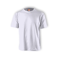 [5XL] [7XL]  WHITE DRIFIT EYELET ROUND NECK TSHIRT (UNISEX QD04)