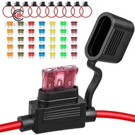 10Pack Inline Fuse Holder 12V,12 AWG Waterproof Fuse Holder with 35Pcs (5A/7.5A/10A/15A/20A/30A/40A)