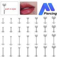 1Pcs Stainless Steel Piercing Earrings 16G/18G/20G Plug-in Style Labret Piercing Jewelry 1.5mm-4mm C
