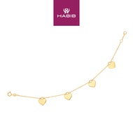 HABIB 375/9K Yellow Gold Bracelet (Heart) X6FOR6B10529(4L)