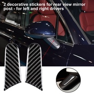 2Pcs Rearview Mirror Sticker Eco-friendly Sturdy Carbon Fiber Outer Rearview Mirror Trim Decal for Porsche Macan 2014-2021