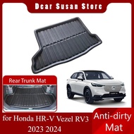Car Rear Trunk Mat for Honda HR-V HRV Vezel RV3 2023 2024 Parts Custom Tray Liner Floor Pad Space Bo