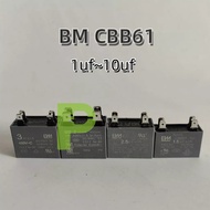 Bm High-Quality CBB61 AC Operation Capacitor 1uf~10uf 450VAC Air Conditioning Outer Fan Capacitor