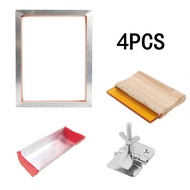 Silk Screen Printing Kit 43120T Silkscreen Mesh Aluminum Frame + Hinge Clamp + Emulsion Scoop Coater