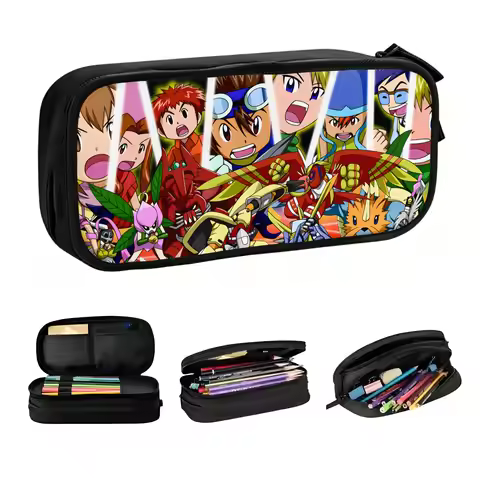 Joe Kido Digimon Izzy Izumi Cute Pencil Case Boy Girl Large Capacity Mimi Tachikawa Sora Pencil Bag 