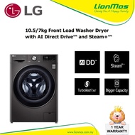 LG 10.5/7kg Front Load Washer Dryer with AI Direct Drive™ and Steam+™ FV1450H2B