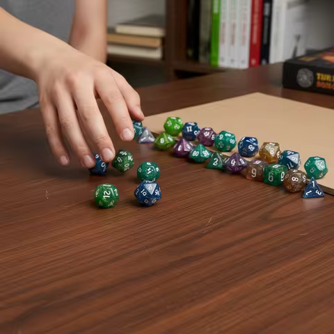 Double Colors 7Pcs/set 7-Die Table Game DND Dice Party Game Polyhedral Dice D4 D6 D8 D10 D12 D20 Acr