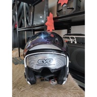 RX-7 EVO HALF FACE HELMET DUAL VISOR (pearl white) with EXTRA LENS and FREEBIES
